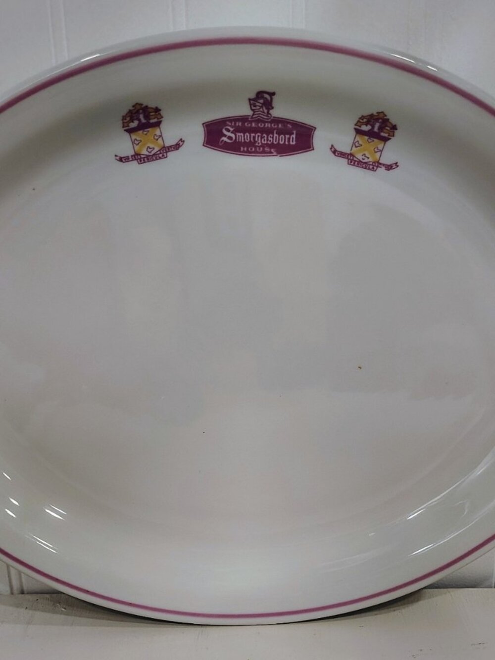 Vintage Ceramic Oval Platter, 1960's, Sir George's Smorgasbord House
